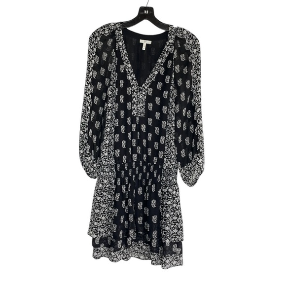 Joie 'Kessler' Printed Silk Mini-Dress, Caviar Black- Size XSmall - Picture 2 of 13